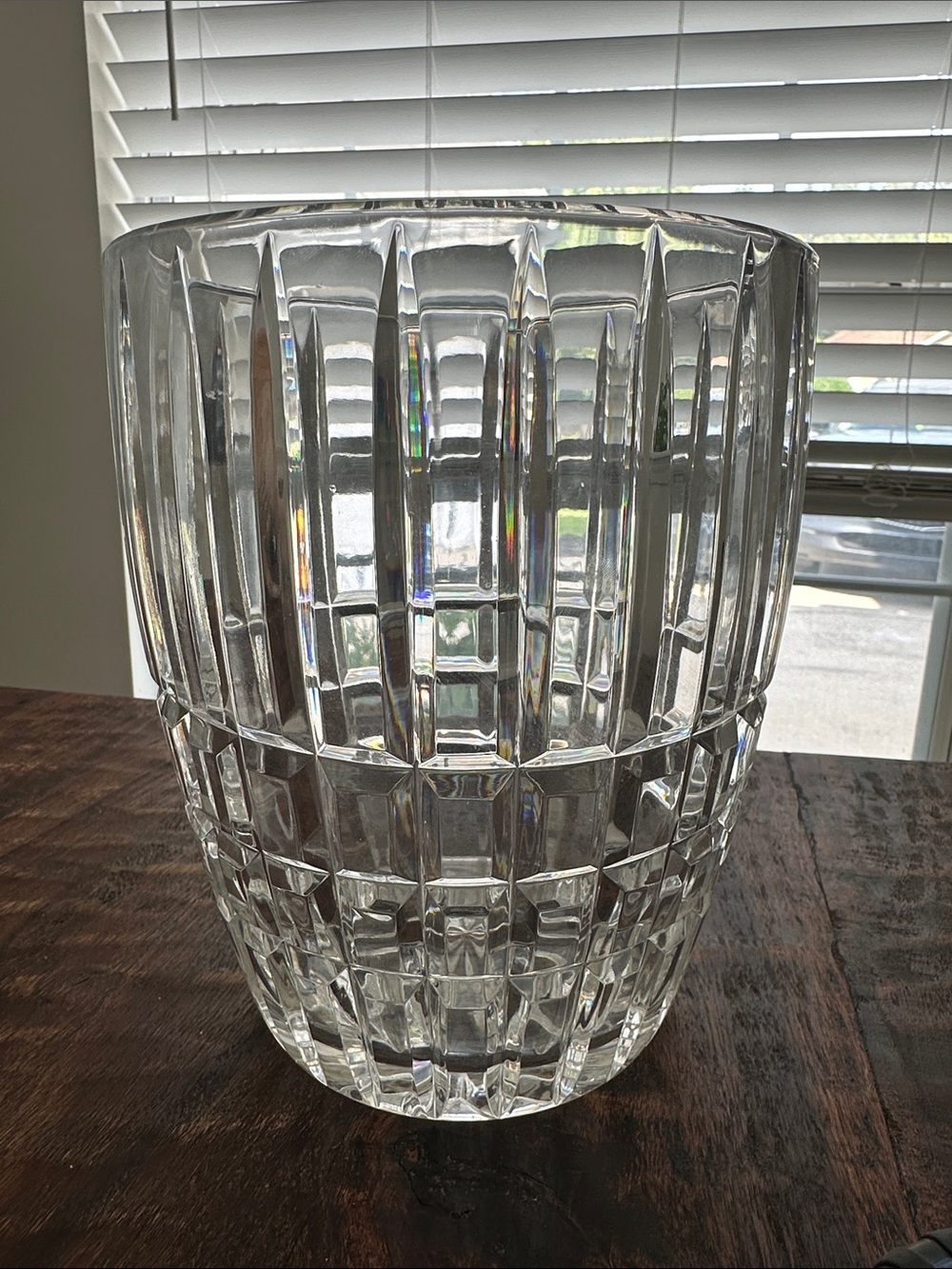 Vintage Crystal Vase 8h x 6.5 w
